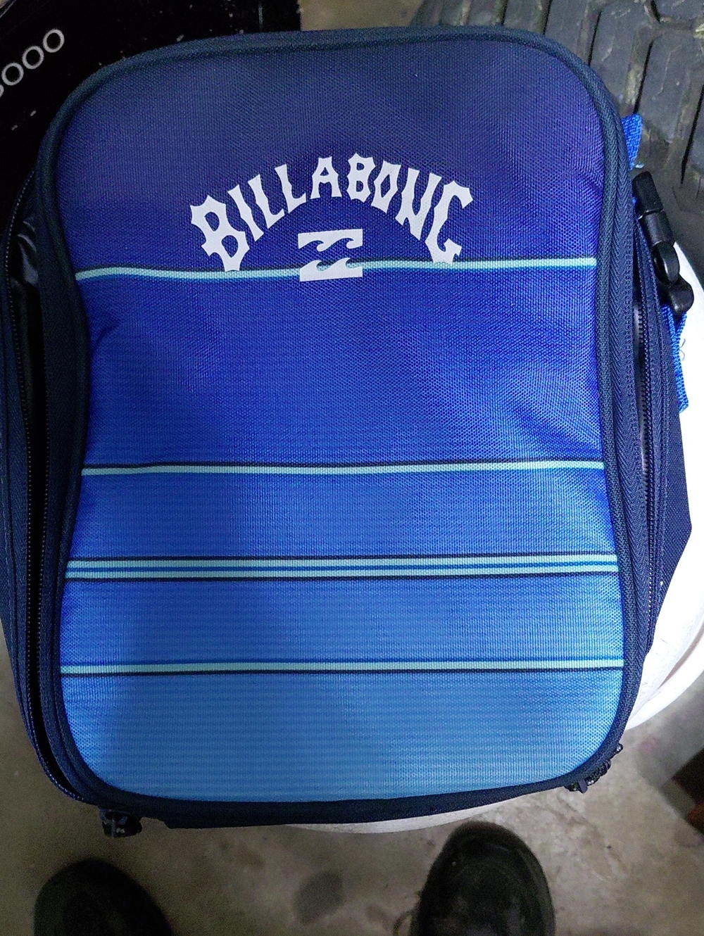 Billabong Blue Gradient Toiletry Bag with Stripe Accents